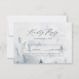 Cartão RSVP Escolha de Refeição para Casamento Elegante no Bos