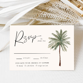 Cartão RSVP Escolha mínima das refeições das árvores de palma