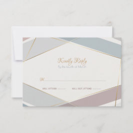 Cartão RSVP Escórias Geométricas Modernas Contemporâneas Traiç