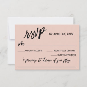 Cartão RSVP Escrita manual casual com solicitação de música co