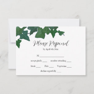 Cartão RSVP Escrito clássico Elegante em inglês para caligrafi