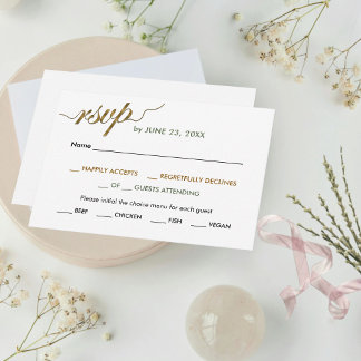 Cartão RSVP Escrito Elegante Verde Sage Minimalista Moderno Do