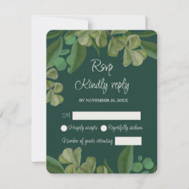 Cartão RSVP Esmeralda verde esmeralda verde-esbelta-verde-esgu