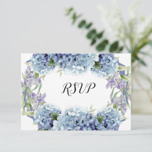 Cartão RSVP Esqueça-Me-Não Flores Aquarela Elegante