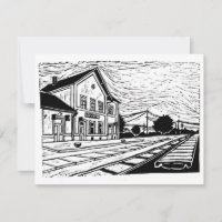 Estação de Lovrin Linocut
