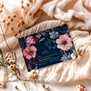 Cartão RSVP Estética de Casamento Gótico Vintage