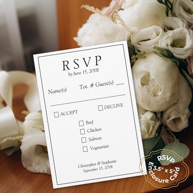 Cartão RSVP Estilo de Jornal de Foto Mínimo 1 Personalizado po (Minimalist Chic One Photograph Modern Typography Newspaper Wedding RSVP Card)