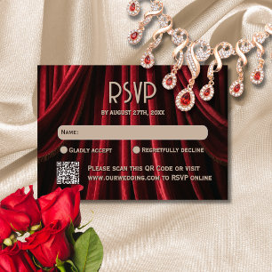 Cartão RSVP Estreia de Casamento com Tapete Vermelho de Filme 
