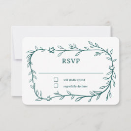 Cartão RSVP Estrela Botânica Delicada de David Bar Bat Mitzvah