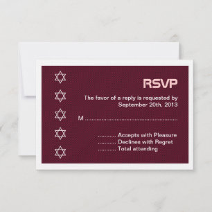 Cartão RSVP Estrela de David Pattern Bat Mitzvah