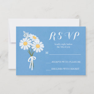 Cartão RSVP Estrelas Brancas Florais Elegantes no Casamento RS