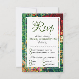 Cartão RSVP Estrelas de Natal Celebração Festiva Personalizada