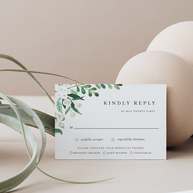 Cartão RSVP Estufa | Escolha de Refeições Botânicas Por Aquare (Criador carregado)