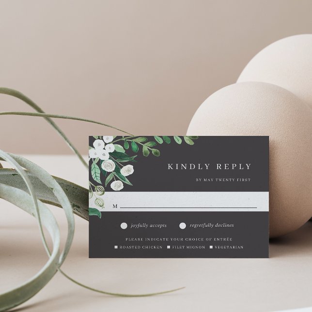 Cartão RSVP Estufa | Escolha de Refeições Botânicas Por Aquare (Criador carregado)