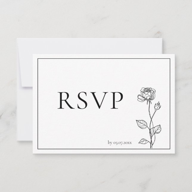 Cartão RSVP Eterno Bloom com pedido de música (Frente)