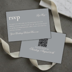 Cartão RSVP Eterno da Cinza antiga QR