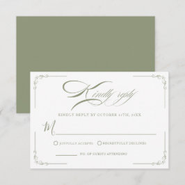 Cartão RSVP Eterno Elegance Sage Green Wedding