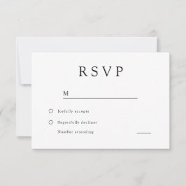 Cartão RSVP Eterno Negra e Casamento Branco