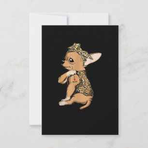 Cartão RSVP Eu Amo A Mãe Tattoo Engraçado Cachorro Chihuahua C