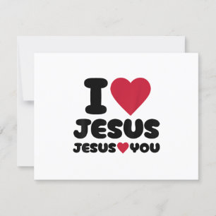 Cartão RSVP Eu amo Jesus e Jesus te ama cristão