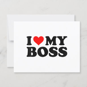 Cartão RSVP Eu Amo Meu Chefe Engraçado Coração Vermelho Chefe