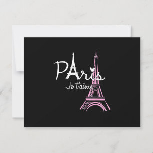 Cartão RSVP Eu Amo Paris Eiffel Torre França Souvenir Francês