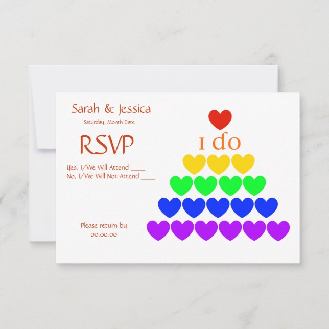 Cartão RSVP Eu faço corações (Frente)