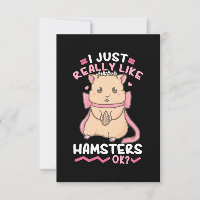 Cartão RSVP Eu Gosto Muito De Hamsters (Frente)