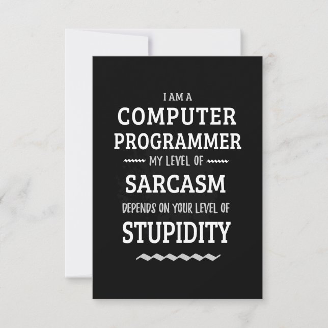 Cartão RSVP Eu Sou Um Programador de Computador (Frente)