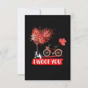 Cartão RSVP Eu Te Amo. Presentes de Namorados de Cão em Bosto