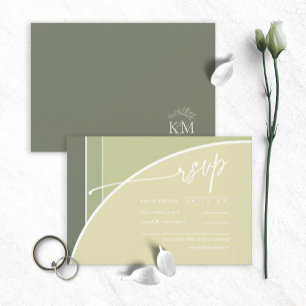 Cartão RSVP Eucalyptus Color Tones com Green ID901