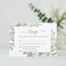 Cartão RSVP Eucalyptus deixa o casamento
