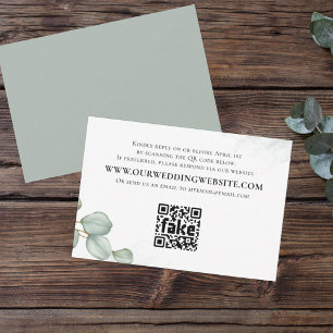 Cartão RSVP Eucalyptus elegante deixa um simples código QR de