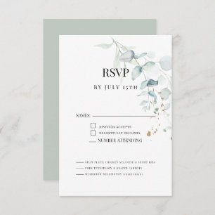 Cartão RSVP Eucalyptus Greenery Escolha da Refeição Moderna El