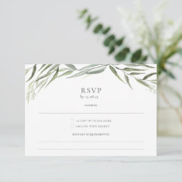 Cartão RSVP Eucalyptus Gum Deixa Casamento Verde