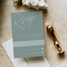 Cartão RSVP Eucalyptus | Marca d'água Script Tradicional