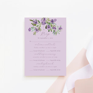 Cartão RSVP Evento Multiplexo Clássico Violeta Violeta Clássic