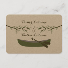 Cartão RSVP Evergreen Branches + Canoe Wedding R R.S.V.P.