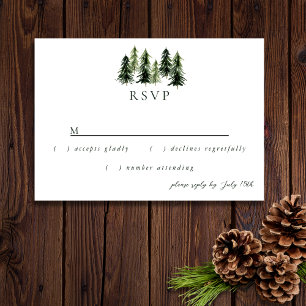 Cartão RSVP Evergreen Mountain Glen Branco Verde Preto