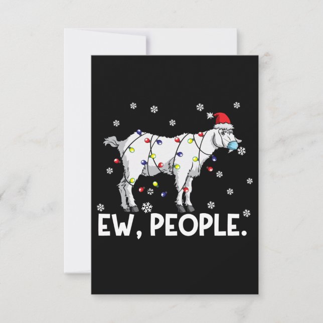 Cartão RSVP Ew People Goat Gift Santa Funny Goat Xmas Gift (Frente)
