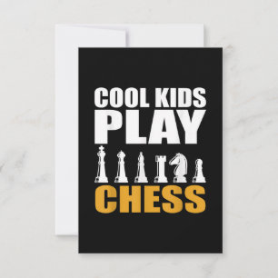Cartão RSVP Excelente Chess Garotos Chess Piece Garotas