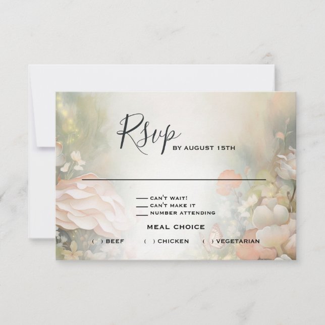 Cartão RSVP Fairy Tale Woodland Fairycore Romance (Frente)