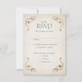 Cartão RSVP Fantasy Medieval Celtic Wedding