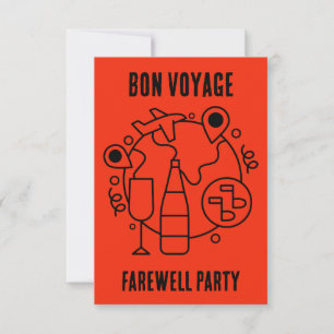 Cartão RSVP Farewell Bon Voyage Party