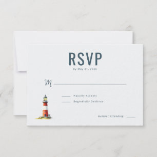 Cartão RSVP Farol Cinza Elegante