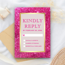 Faux Gold Foil Rosa Brilhante Casamento Glitter