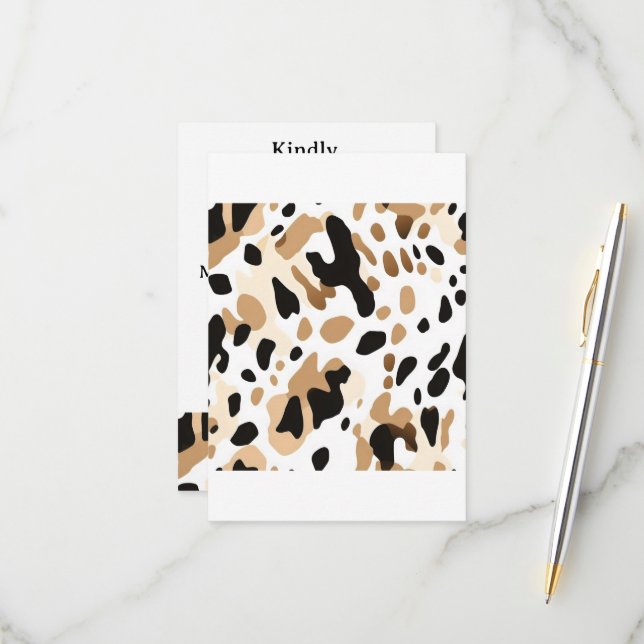 Cartão RSVP Fazenda de casamento de Cowhide (Frente/Verso In Situ)