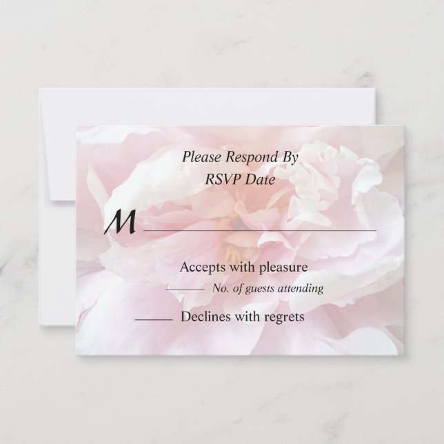Cartão RSVP Fecho de Peões Rosa Pálidos (Frente)