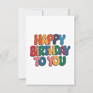 Cartão RSVP Feliz Aniversário Retrô