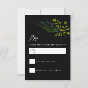 Cartão RSVP Fern Pepper Tree Deixa O Jardim De Casamento Verti